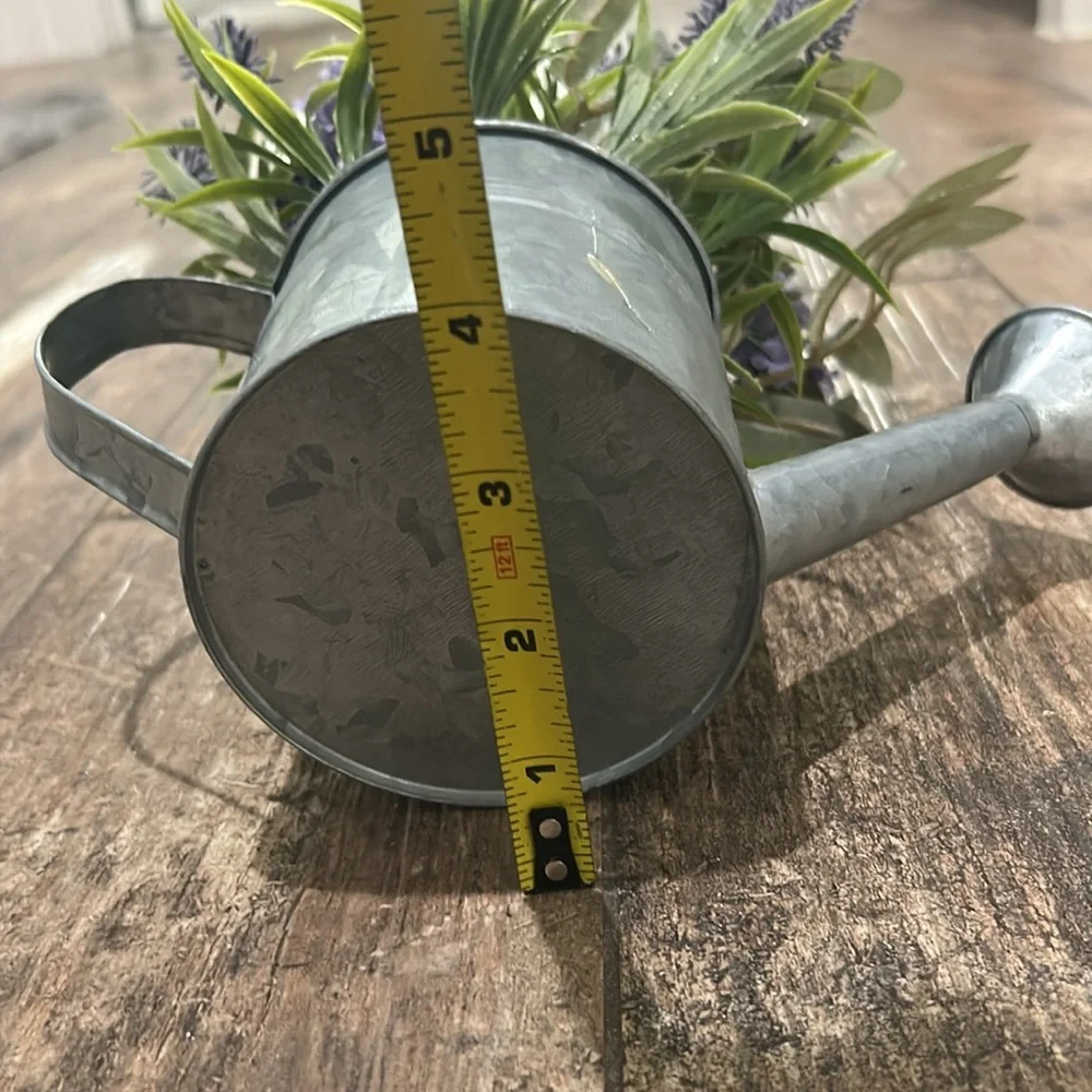 Lavender and Greenery in Silver Watering Can